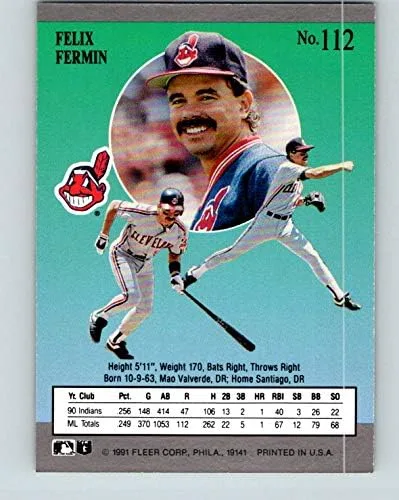 Vista 2 de 1991 Ultra #112 Felix Fermin NM-MT Cleveland Indians Baseball