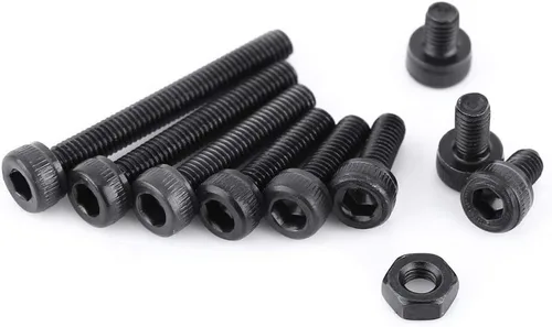 Vista 8 de Juego surtido de tornillos M3, 280 unidades, acero de aleación de grado 12.9, cabeza hexagonal, cabeza de botón, tornillos, tuercas y tornillos