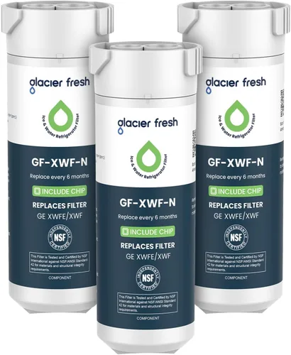 Vista 11 de GLACIER FRESH Filtro de agua compatible con XWFE (con CHIP incorporado), reemplazo para filtro de agua de refrigerador GE XWFE, XWF, Certificación