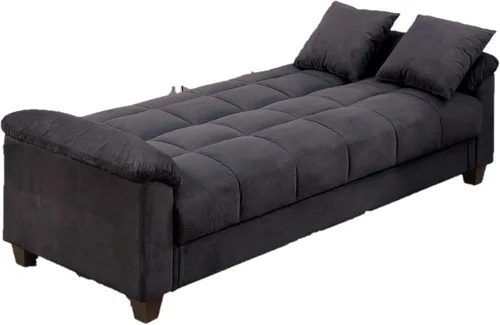 Vista 8 de WILLIAMSPACE Sofá futón de 87 pulgadas para sala de estar, moderno sofá cama ajustable 2 en 1 con almacenamiento, sofá cama de felpa de microfibra
