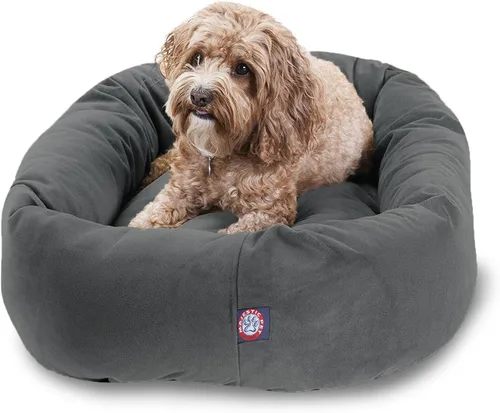 Vista 33 de Majestic Pet Cama para Perros de 52 Pulgadas de Ante Calmante Lavable 52x35x11 (Pulgadas) – Acogedora Cama Redonda para Perros con Forma de Dona