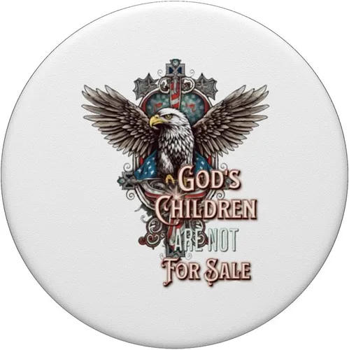 Vista 3 de Los hijos de Dios no están a la venta Pretty Christian Eagle Cross PopSockets intercambiables PopGrip