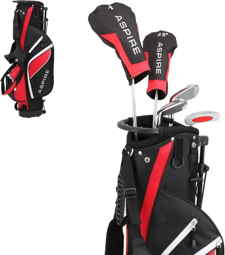 Vista 8 de Aspire Junior Plus - Juego completo de palos de golf para niños, niños de 5 años, para niños y niñas, mano derecha, bolsa de golf para niñas reales