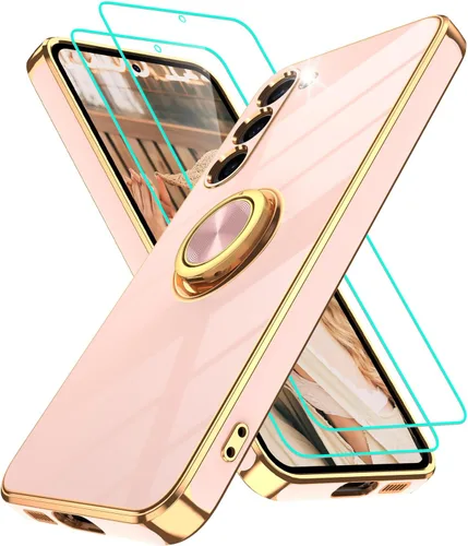 Vista 157 de Funda para Motorola Moto G 5G 2024: Funda Moto G Play 5G 2024 con 2 piezas de protectores de pantalla, soporte de anillo de rotación de 360°