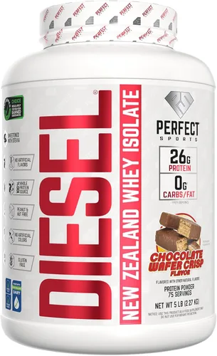 Vista 6 de PERFECT SPORTS Diesel 100% aislado de proteína de suero de Nueva Zelanda Endulzado con stevia, sin ingredientes artificiales, apto para dieta keto