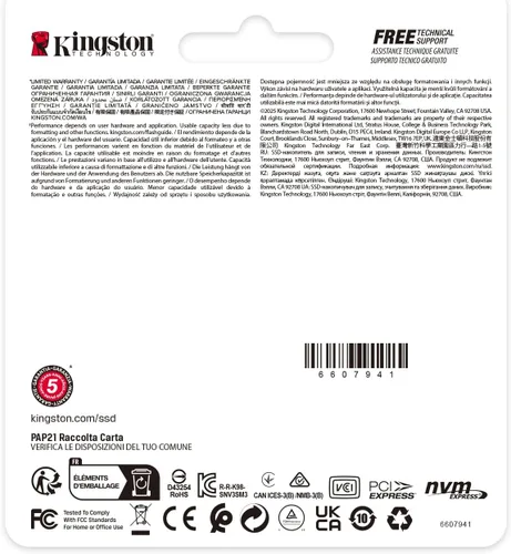 Vista 4 de Kingston NV3 500GB M.2 2230 NVMe SSD Hasta 5000MB/s SNV3SM3/500G