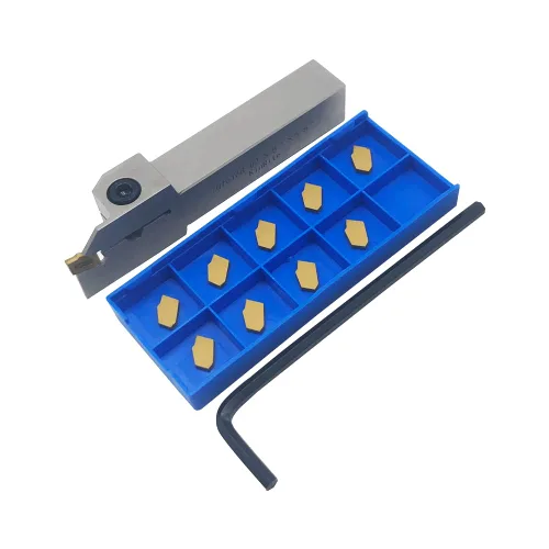 Vista 9 de 1/2" 3/8" Juego de soporte de ranurado y separación para torno indexable con 10 piezas de insertos de carburo de corte GTN- SP200 para herramienta