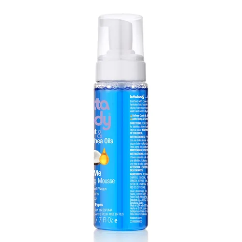 Vista 13 de Lottabody Mousse en espuma con aceite de coco y manteca de karité Wrap Me, crea envoltorios suaves, mousse para cabello rizado, define rizos