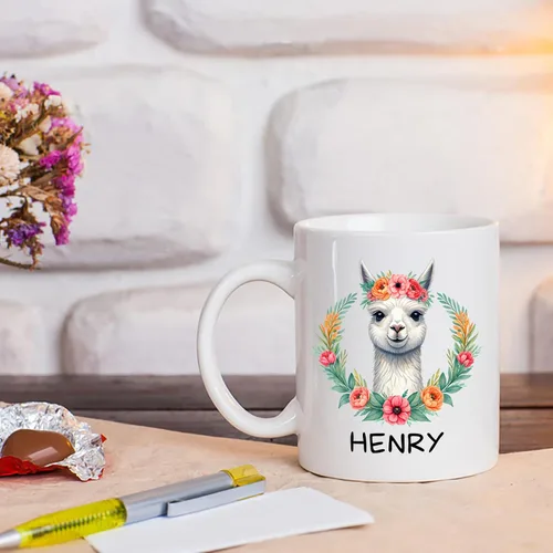 Vista 4 de Taza de alpaca personalizada, taza de café de alpaca, regalos para los amantes de las alpacas, divertida taza de alpaca, taza de alpacas con nombre