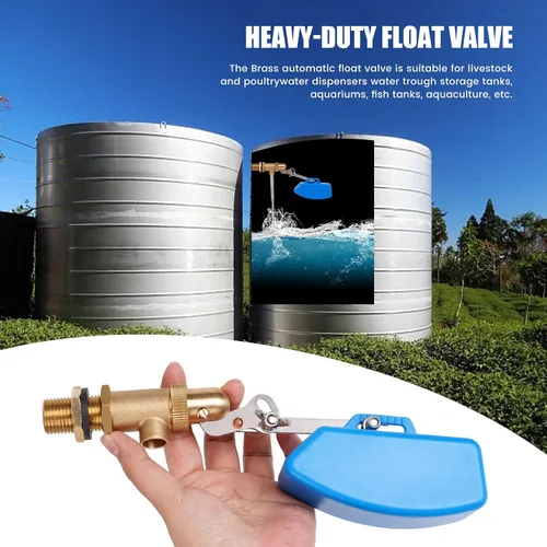 Vista 5 de Válvula de flotador de latón de 1/2 pulgada para tanque de agua con manguera, válvula de llenado automático de piscina, válvula de bola de flotador