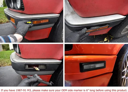 Vista 6 de iJDMTOY OE-Spec - Carcasas de lámpara de marcador lateral de parachoques de lente ámbar compatibles con BMW E30 3 E34 5 Series, etc., reemplaza