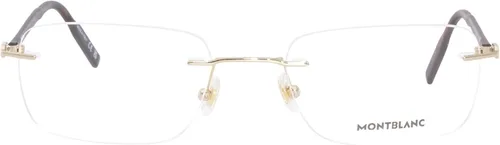 Vista 2 de Gafas graduadas Montblanc MB 0221 O- 006 Havana, Dorado Transparente Habana, 5922150