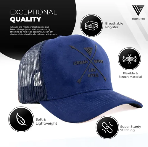 Vista 156 de Urban Effort Gorra trasera de malla, para hombres y mujeres, gorra de béisbol de 5 paneles, gran cierre a presión para caza y senderismo