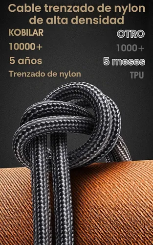 Vista 3 de Cable USB C a USB C de 10 pies, cable de carga tipo C en ángulo recto, 2 unidades, cargador rápido de 60 W USB C de 90 grados para iPhone 16/17 Pro