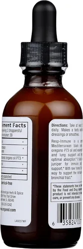 Vista 4 de NORTH AMERICAN HERB & SPICE Resp-Immune - 2 onzas – Apoyo respiratorio e inmunológico – Semilla negra, aceite de orégano P73 y miel cruda