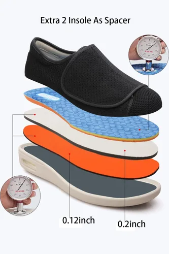 Vista 2 de YH SUCED Women Diabetic Shoes for Elderly Women Wide Shoes Walking Shoes Adjustable Closure Breathable Lightweight Non Slip Sneakers for Swollen
