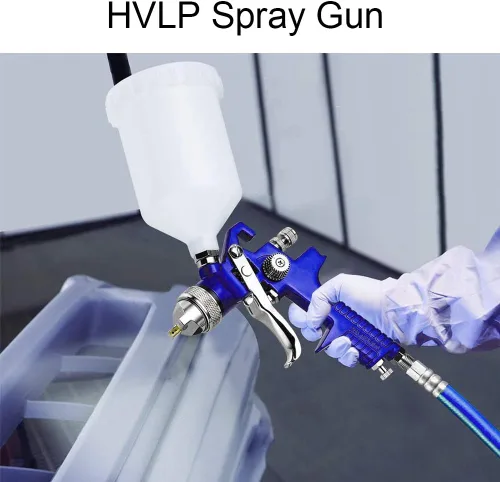 Vista 6 de Juego de Pistola de Pulverización por Gravedad de Aire HVLP, Pistola de Pintura de 2 Pulverizadores, 0.8mm 150ml y 1.4mm 600ml Alimentación por