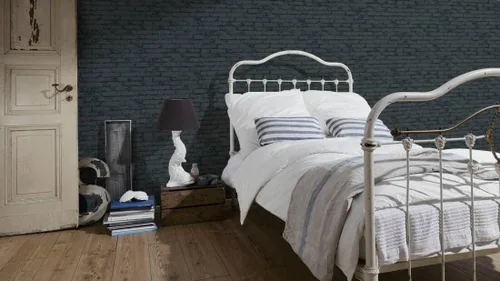 Vista 8 de CONCORD WALLCOVERINGS 907882 - Papel tapiz texturizado de ladrillo sintético, negro, 21 pulgadas x 33 pies (56 pies cuadrados), color negro