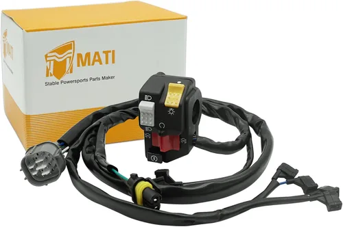 Vista 6 de M MATI Para Honda Foreman 500 Manillar Interruptor de arranque Botón Control Kill Stop Faro TRX500FM/TRX500FPM 2007-2011 35150-HP0-B80