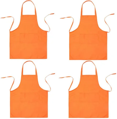 Vista 11 de Bringsine Paquete de 2 delantales unisex con 3 bolsillos, lavables a máquina, para hombres y mujeres, resistentes a la cocina, delantales