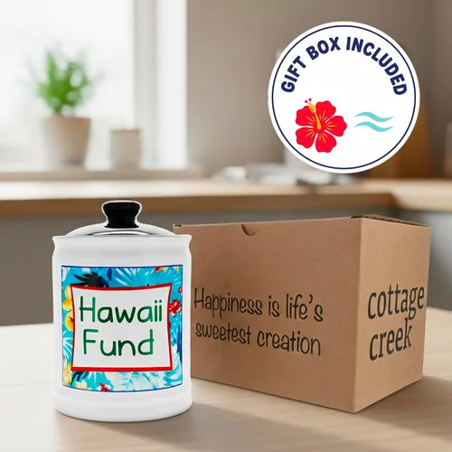 Vista 6 de Cottage Creek Tarros Hawaii Fund Travel Bank – Alcancía de cerámica para vacaciones y viajes esenciales para mujeres, hombres, parejas Regalo