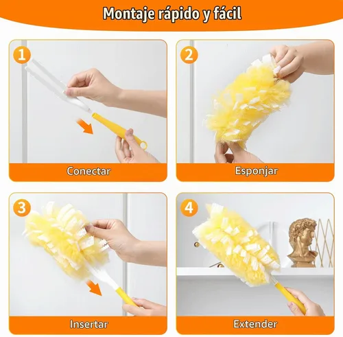 Vista 6 de 40 repuestos de plumero de 360° de alta resistencia de 2 caras compatibles con Swiffer, repuesto de plumero electrostático desechable de gran