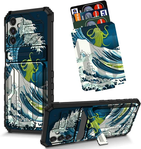 Vista 43 de Funda para Galaxy S21 FE 5G 2022 con soporte, funda de doble capa de policarbonato duro de TPU suave, estampado de vaca, estampado animal