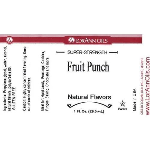 Vista 3 de LorAnn Fruit Punch Super Strength Sabor 1 oz