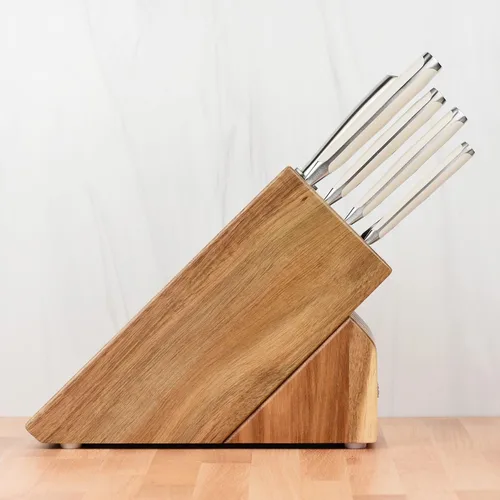 Vista 5 de Wusthof Classic Ikon Creme - Juego de cuchillos de 7 piezas con bloque de madera de acacia