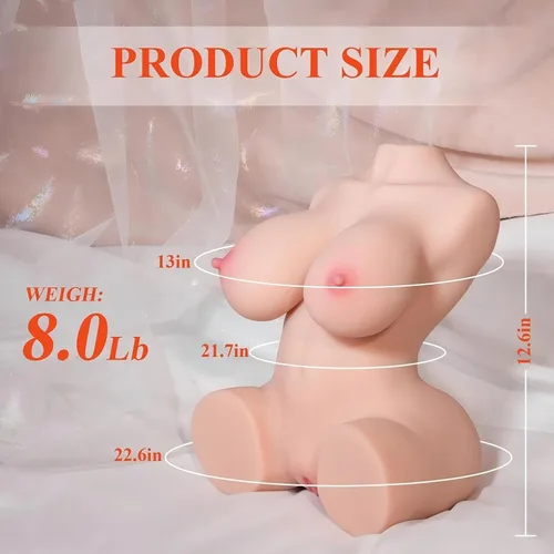 Vista 3 de TANTALY Selena - Muñeca sexual de torso de 8 libras, juguete sexual masculino con pechos grandes y culo ultra suave, muñecas sexuales realistas