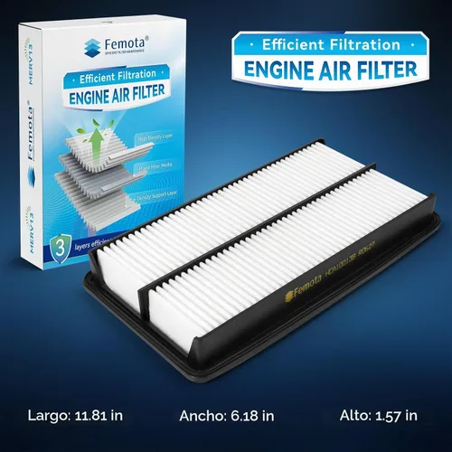 Vista 2 de Filtro de aire de motor CA10013, pre-aceitado, vida útil más larga, reemplazo para Honda Odyssey (2005-2010), Pilot (2009-2015), Acura MDX
