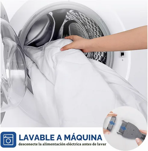 Vista 7 de Sealy Protector de colchón térmico tamaño matrimonial de 54 x 75 pulgadas Funda de colchón eléctrica acolchada impermeable de lujo con controlador