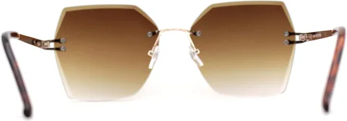 Vista 4 de Gafas de sol geométricas sin montura lente oceánica para mujer