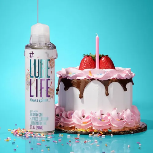 Vista 7 de Lube Life - Lubricante personal a base de agua, sabor a pastel de cumpleaños, para hombres, mujeres y parejas, sin azúcar añadido, 8 onzas líquidas