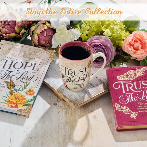 Vista 6 de Christian Art Gifts Taza de café de cerámica con diseño de rosas rosadas y mariposas amarillas – Taza de 12 oz. sin plomo, taza inspiradora