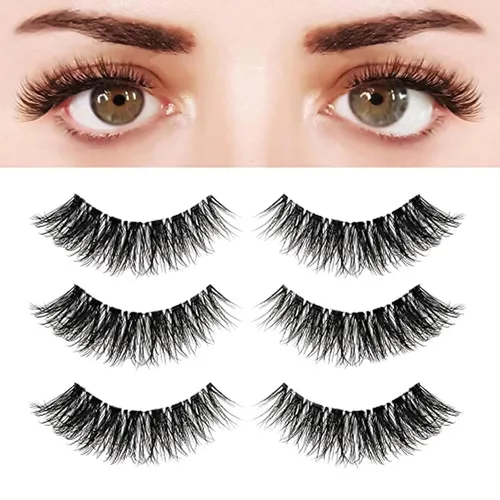 Vista 15 de Pestañas de Aspecto Natural Pestañas Postizas - BEPHOLAN Pestañas Postizas 3D Súper Esponjosas Pestañas Postizas Banda Transparente Pestañas Wispy