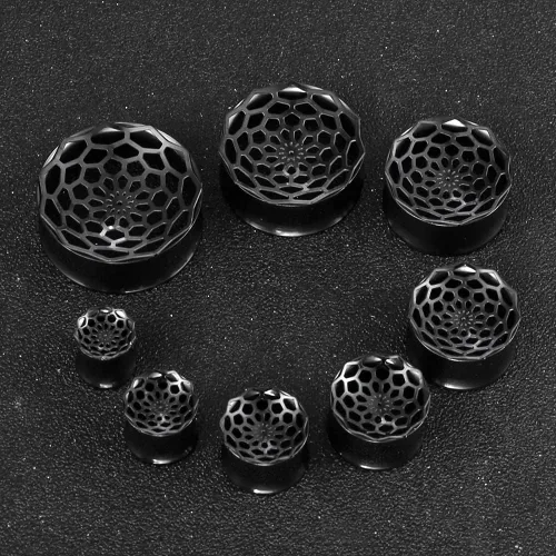 Vista 5 de LADEMAYH 2Pcs Vortex Design Size 0g - 1 inch Ear Plugs Gauges for Ears, Stainless Steel 316L Ear Tunnels Gauge Earrings, Hypoallergenic Ear