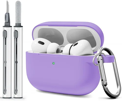 Vista 14 de Funda para AirPods Pro con kit de limpieza, funda de silicona suave para Apple AirPod Pro de 1ª/2ª generación, accesorios de funda AirPods Pro/Pro 2
