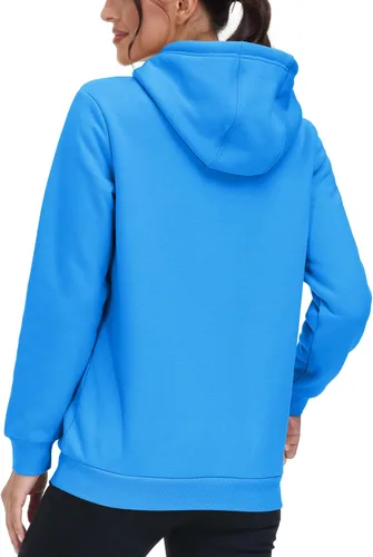 Vista 64 de MAGCOMSEN Sudaderas con capucha para mujer, con forro de sherpa, de vellón, para invierno, cálido, pesado, de algodón, con bolsillo
