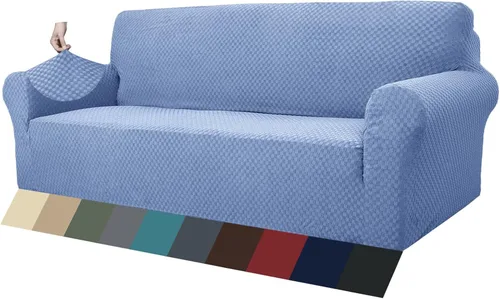 Vista 24 de ZNSAYOTX 1 Funda de silla Jacquard para sala de estar, funda de silla de alta elasticidad con brazos, antideslizante, apta para mascotas, funda