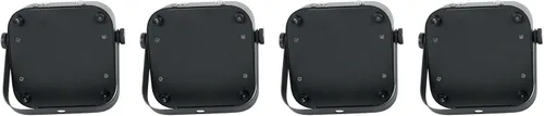 Vista 2 de Rockville Paquete de 4 mini RF1 V2 negro RGBWA+UV luces de lavado alimentadas por batería con control remoto RF, DMX inalámbrico, bolsa de viaje