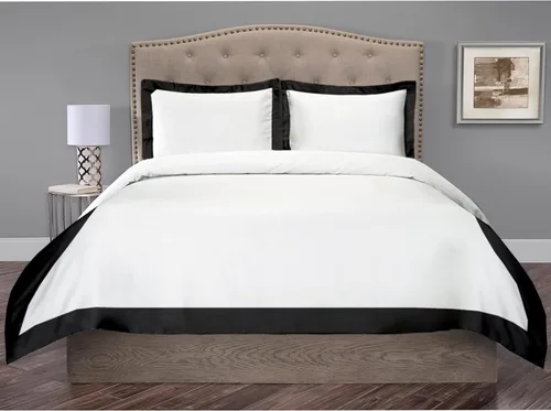 Vista 12 de Hotel Luxury - Juego de funda de edredón de 3 piezas de doble tono, 850 hilos, 100% algodón orgánico, colección de ropa de cama de alta calidad