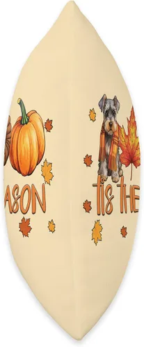 Vista 2 de Cute Dog Thanksgiving Fall Gifts for Her Tis The Season - Cojín miniatura de Schnauzer para otoño, Acción de Gracias, 16 x 16 pulgadas, multicolor