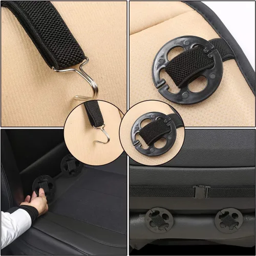 Vista 4 de (1 PIEZA Funda Inferior de Asiento de Coche de Cuero PU y Lino Cosido Funda de Asiento de Coche Interior Automotriz Protector de Asiento Delantero