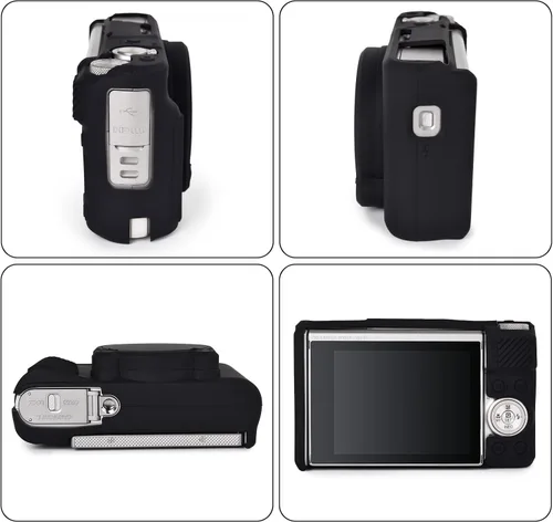 Vista 4 de Rieibi SX740 - Funda de silicona para cámara Canon Powershot SX740/SX730, funda protectora de silicona compatible con cámara digital Canon Negro