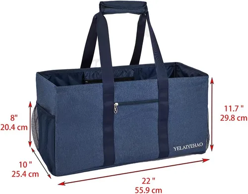 Vista 3 de YELAIYEHAO 2 bolsas de mano grandes para uso general, bolsa de asas plegable plegable