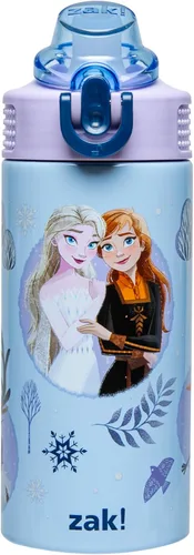 Vista 21 de Zak Designs Bluey Sage - Botella de agua para niños para la escuela o viajes, botella de agua de acero inoxidable de 14 onzas con popote, asa y tapa