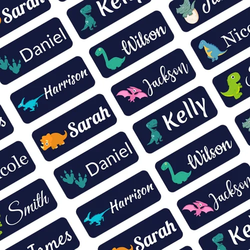 Vista 15 de 100 etiquetas adhesivas de nombre personalizadas para niños, suministros escolares, etiquetas de nombre para botellas de agua de guardería