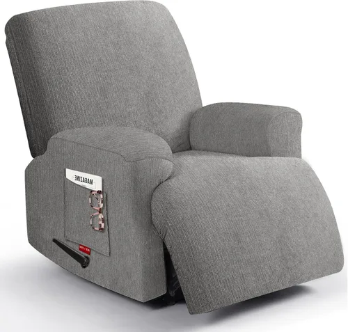 Vista 51 de 3 fundas elásticas para sillas reclinables, fundas de tela de felpa y protectores duraderos de muebles para niños y mascotas (1 plaza, negro)