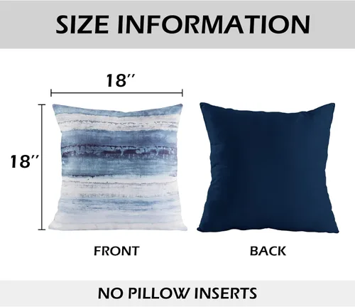 Vista 5 de Valea Home Fundas de almohada de terciopelo para sofá, fundas de cojín decorativas suaves y modernas, abstractas, acuarela, fundas de almohada